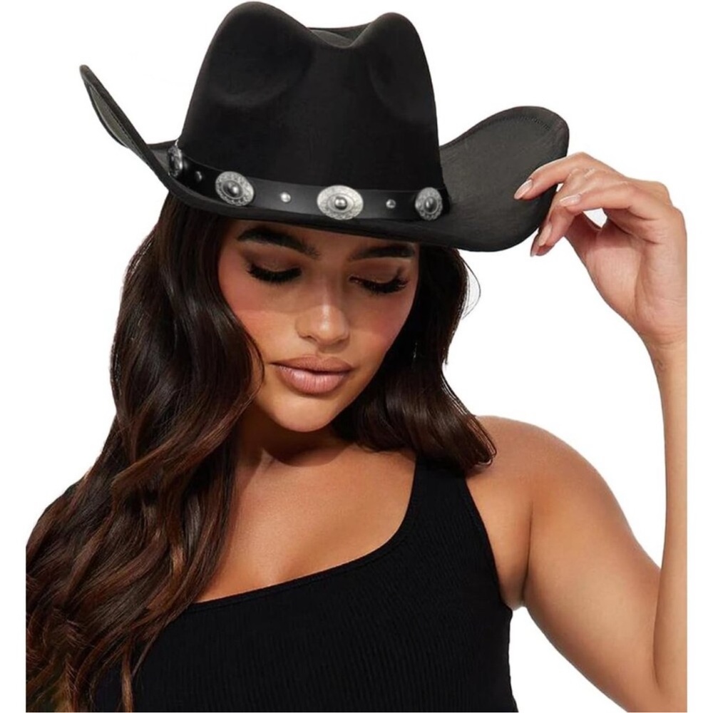 Women's Western Cowboy Hats Studded Pinched Western Cowgirl Hats